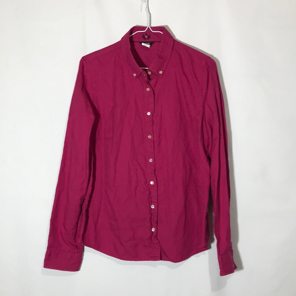 J Crew Pinkish Purplish Button Down Shirt Size 12